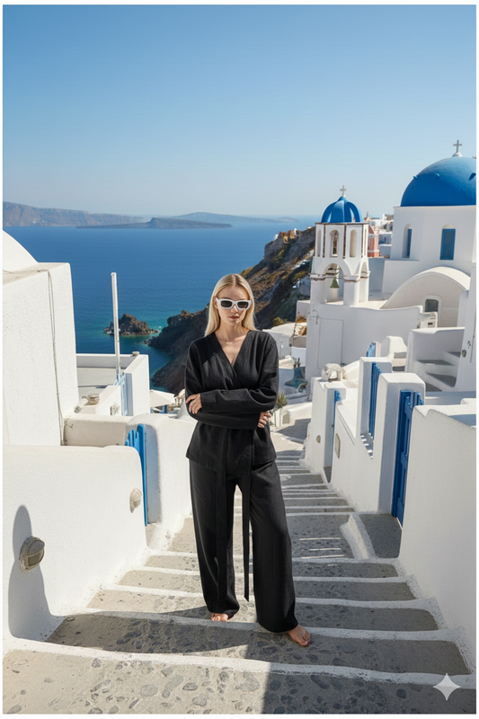 Black Wrap Coord Set