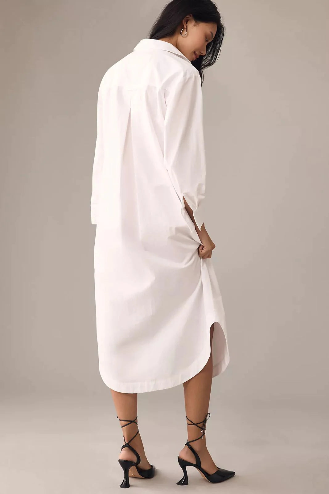 White Long Shirt Dress