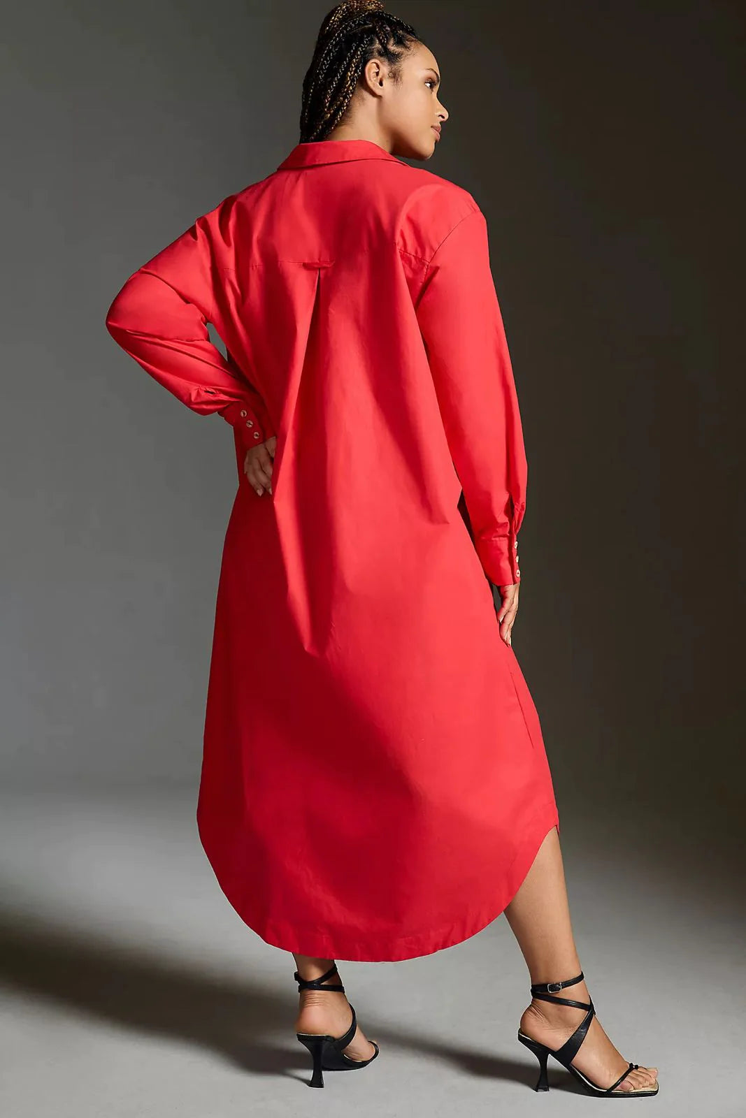 Red Long Shirt Dress