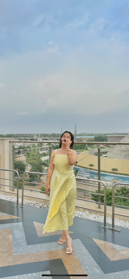 Butter Yellow Corset Dress