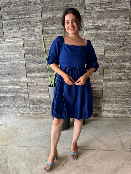 Hot Blue Shift Slvees Dress