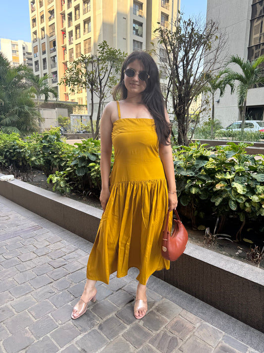 Golden Strap Maxi Dress