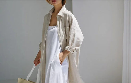 Khakhi Shirt linen Dress
