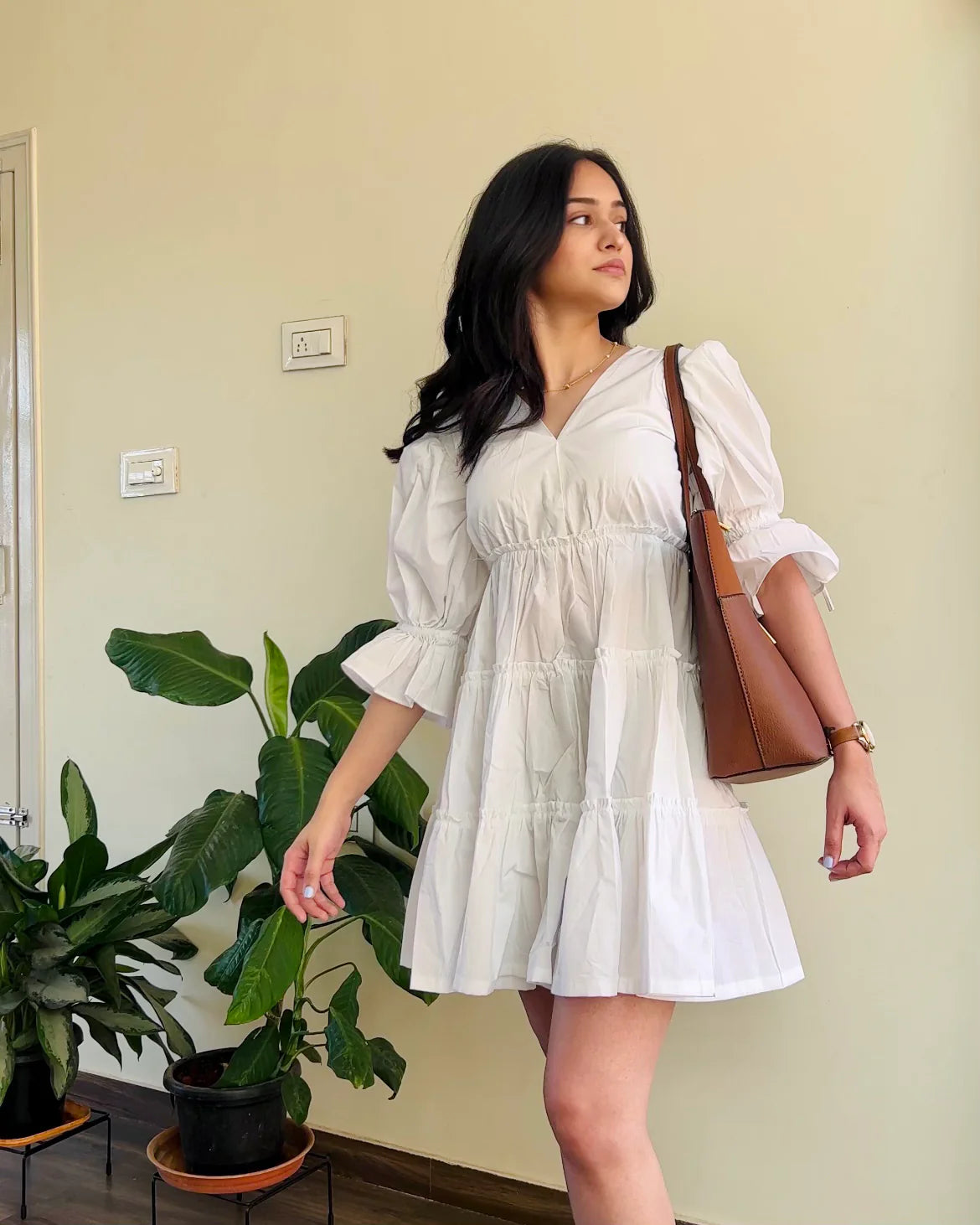 Amyra White Frill Dress