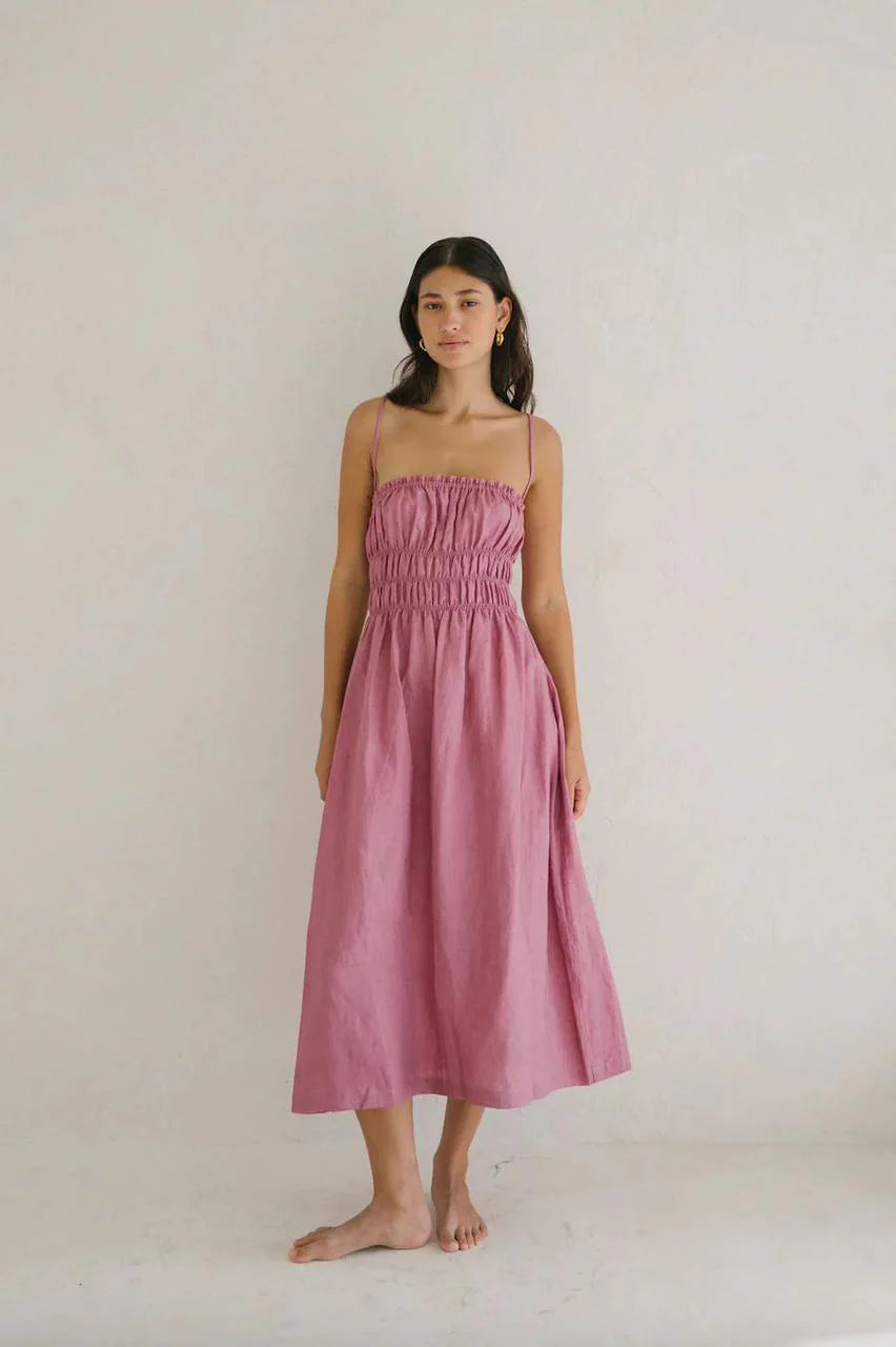 Mauve Linen Dress