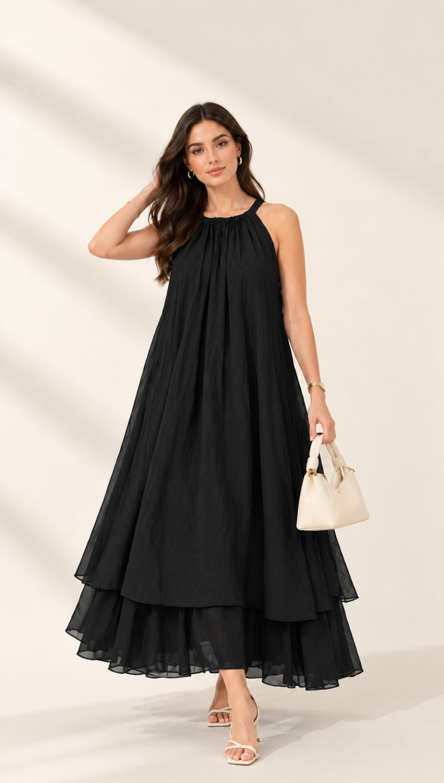 Mulmul Black Blooming Dress