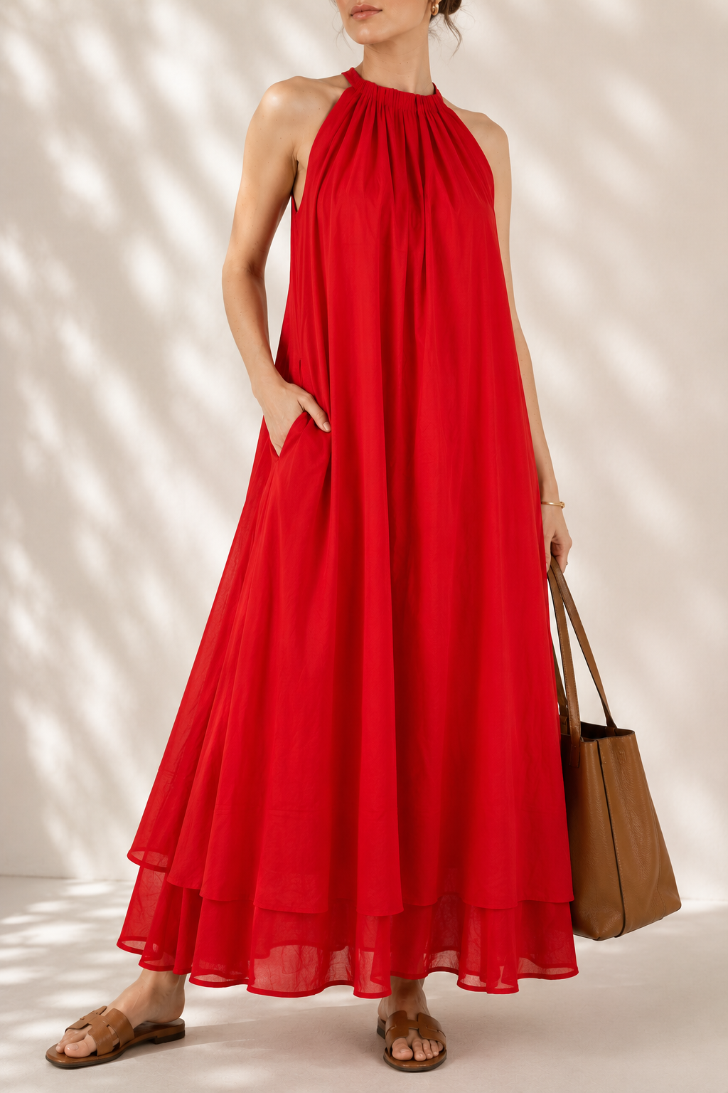 Mulmul Blooming Red Maxi Dress