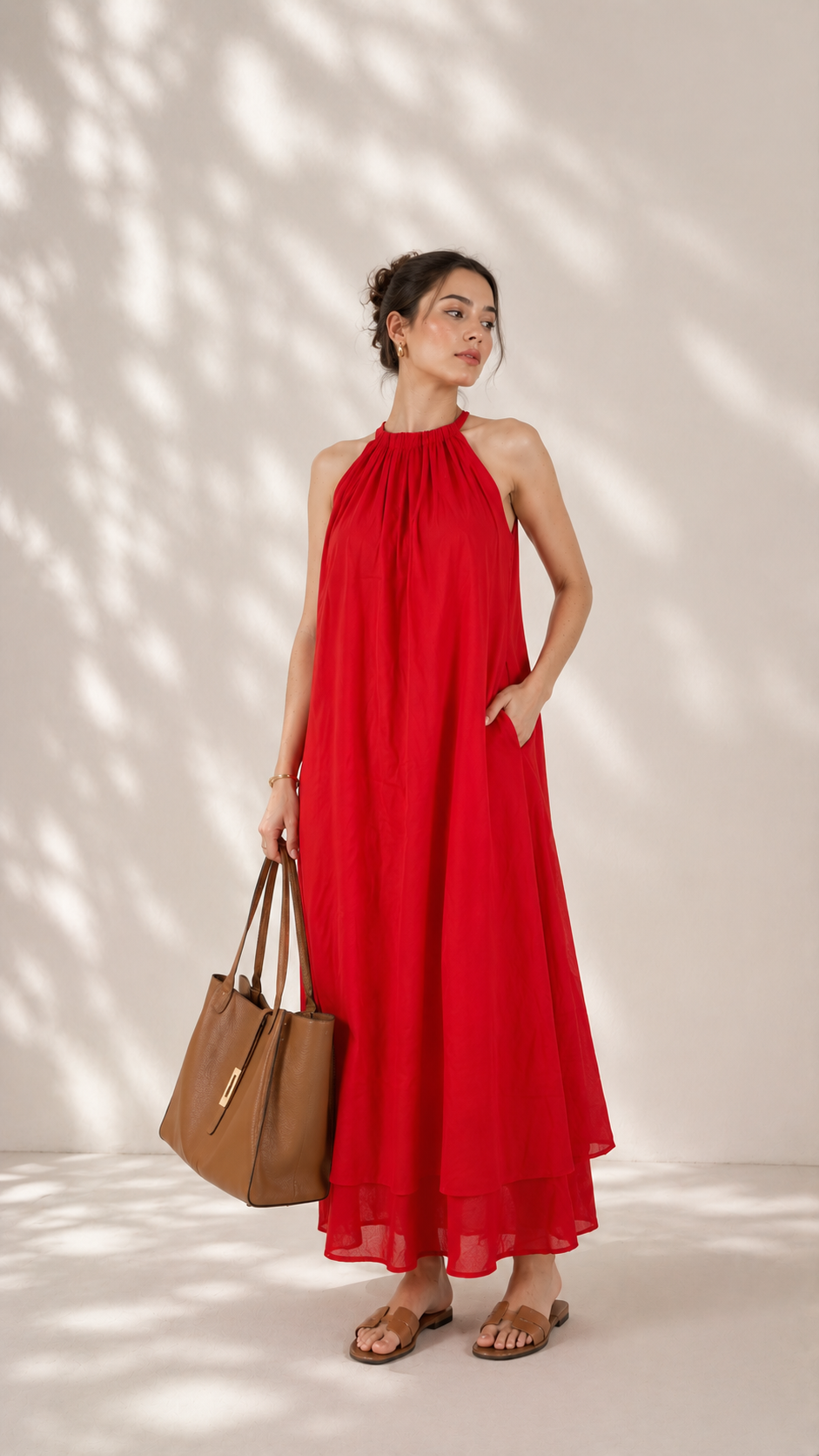 Mulmul Blooming Red Maxi Dress