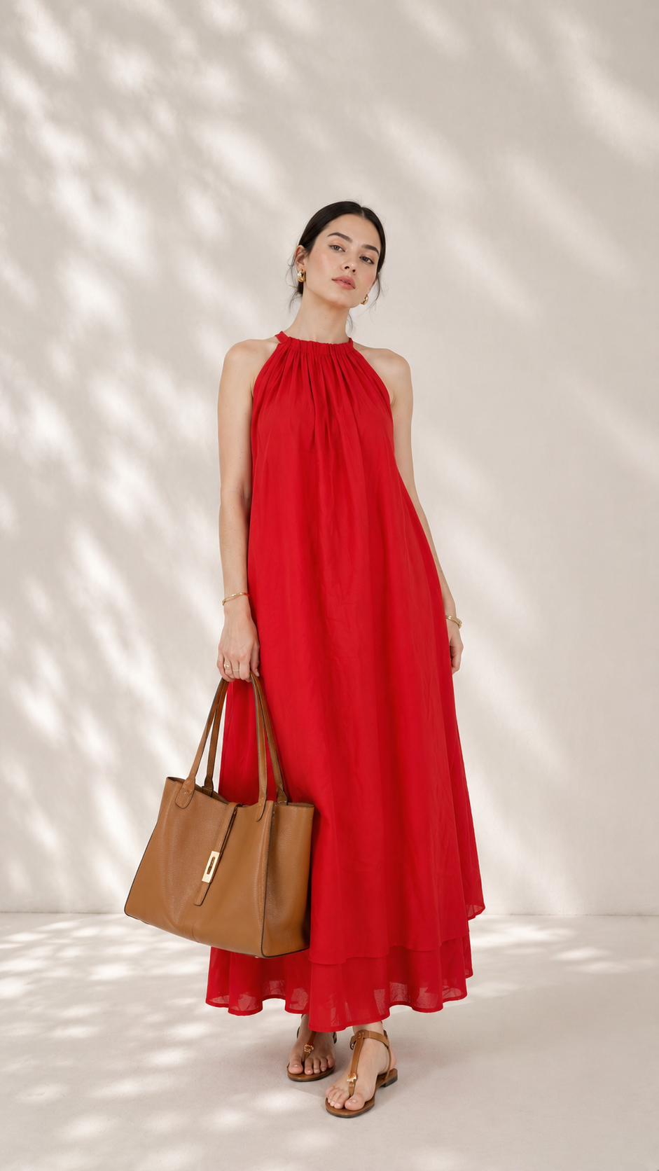 Mulmul Blooming Red Maxi Dress
