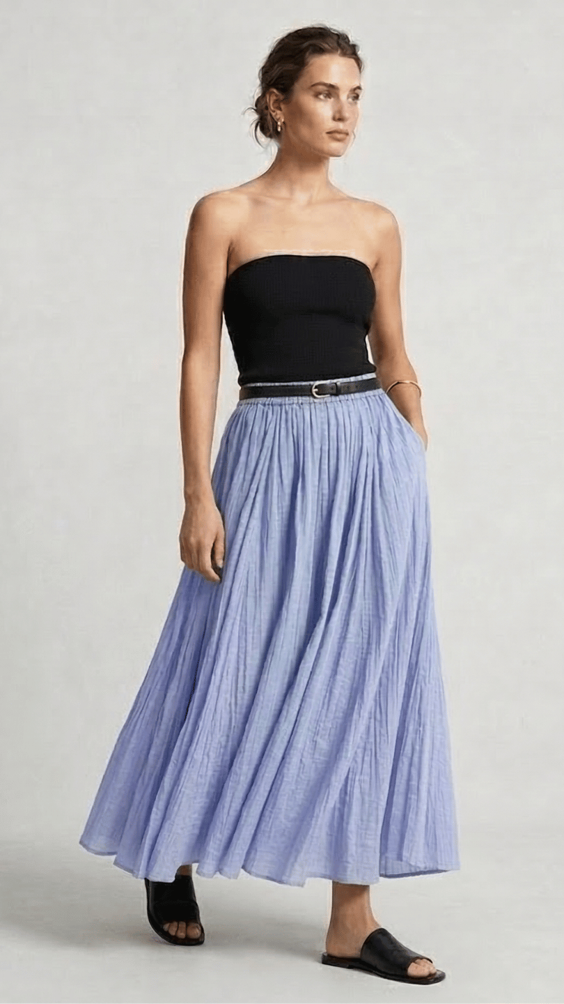 Mulmul Powder Blue Skirt