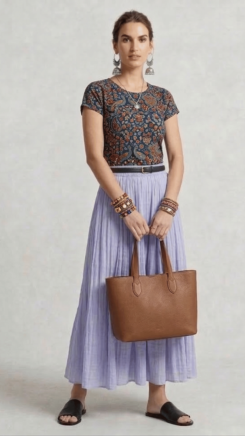 Mulmul Powder Blue Skirt