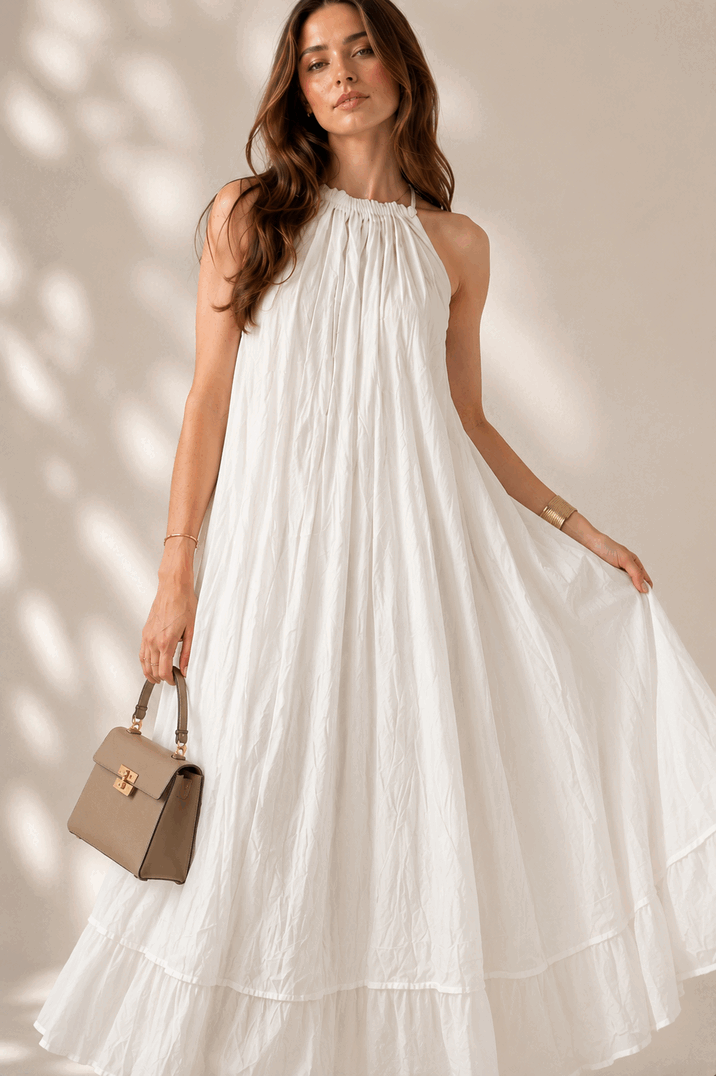 Mulmul White Blooming Dress