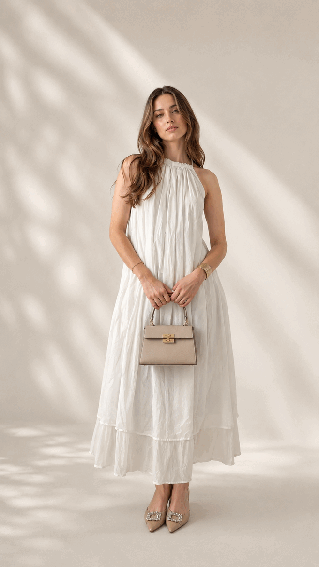 Mulmul White Blooming Dress