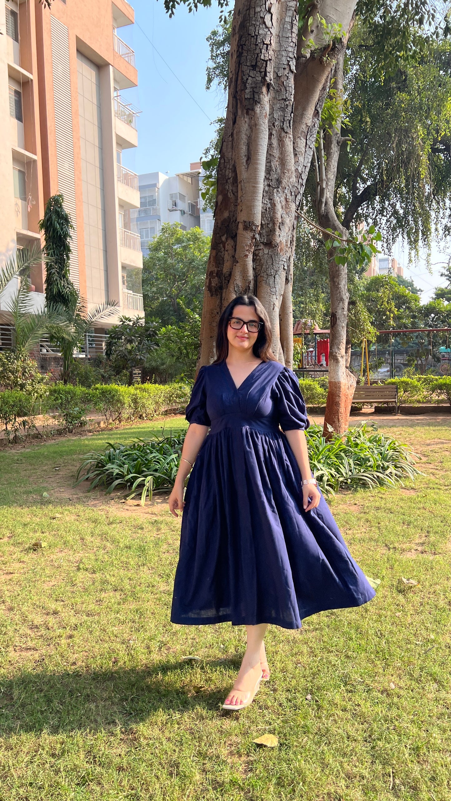 Navy Daydreamer Midi Dress