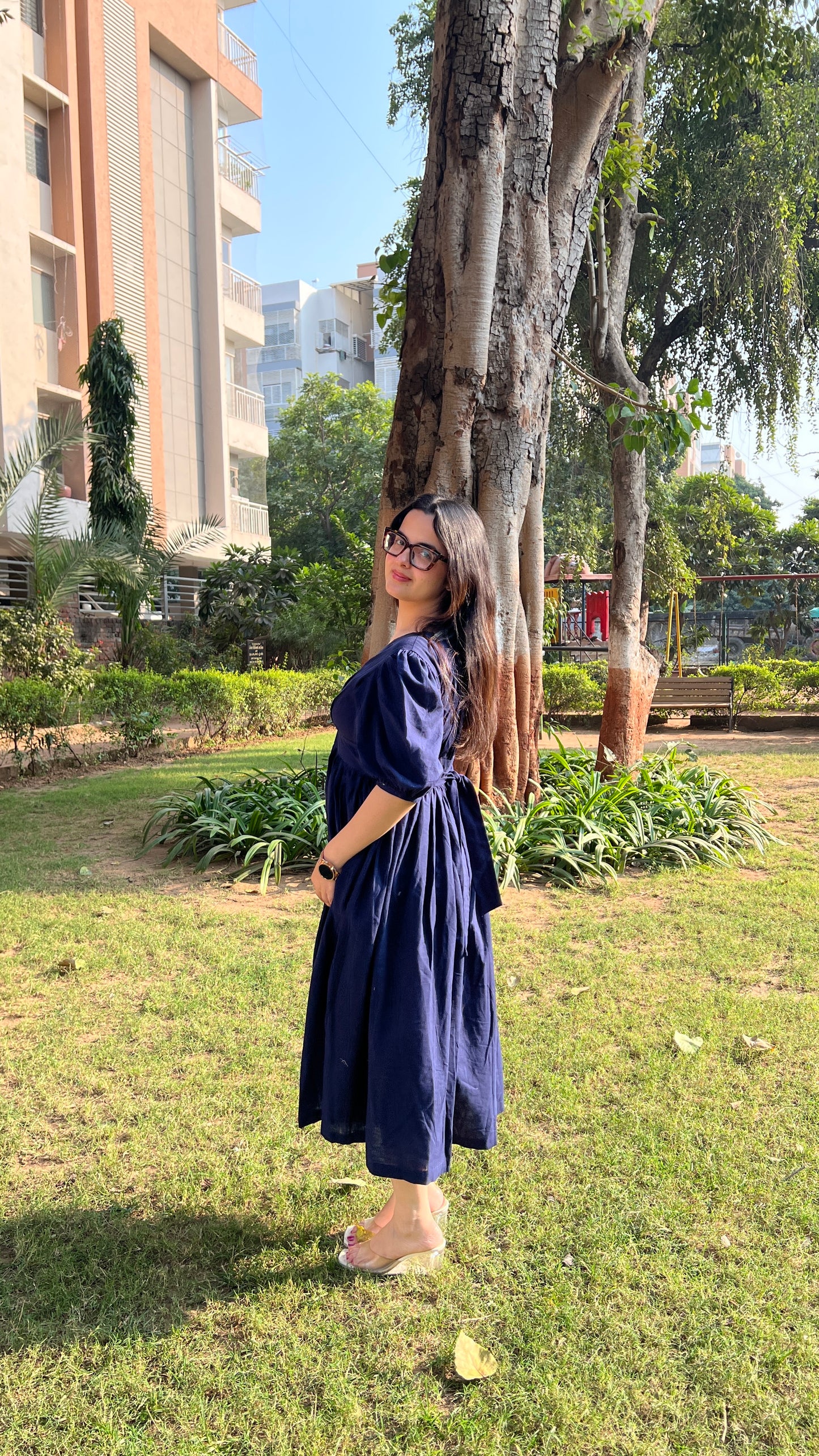 Navy Daydreamer Midi Dress