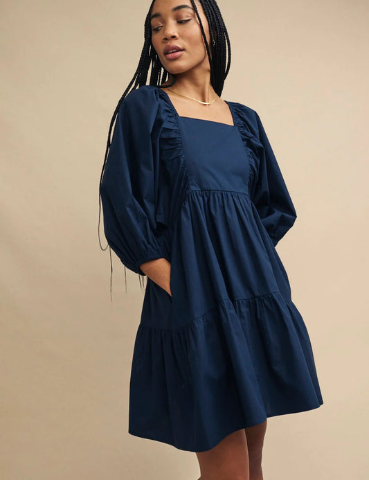 Navy Ruby Mini Smock Dress