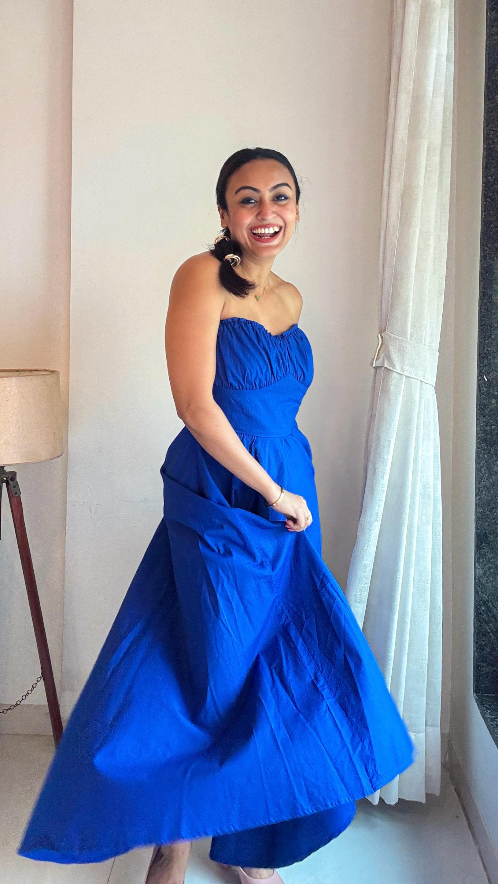 Royal Blue Corset 2 Piece Dress HOUSE OF SHAILJA Royal Blue Corset 2 Piece Dress HOUSE OF SHAILJA
