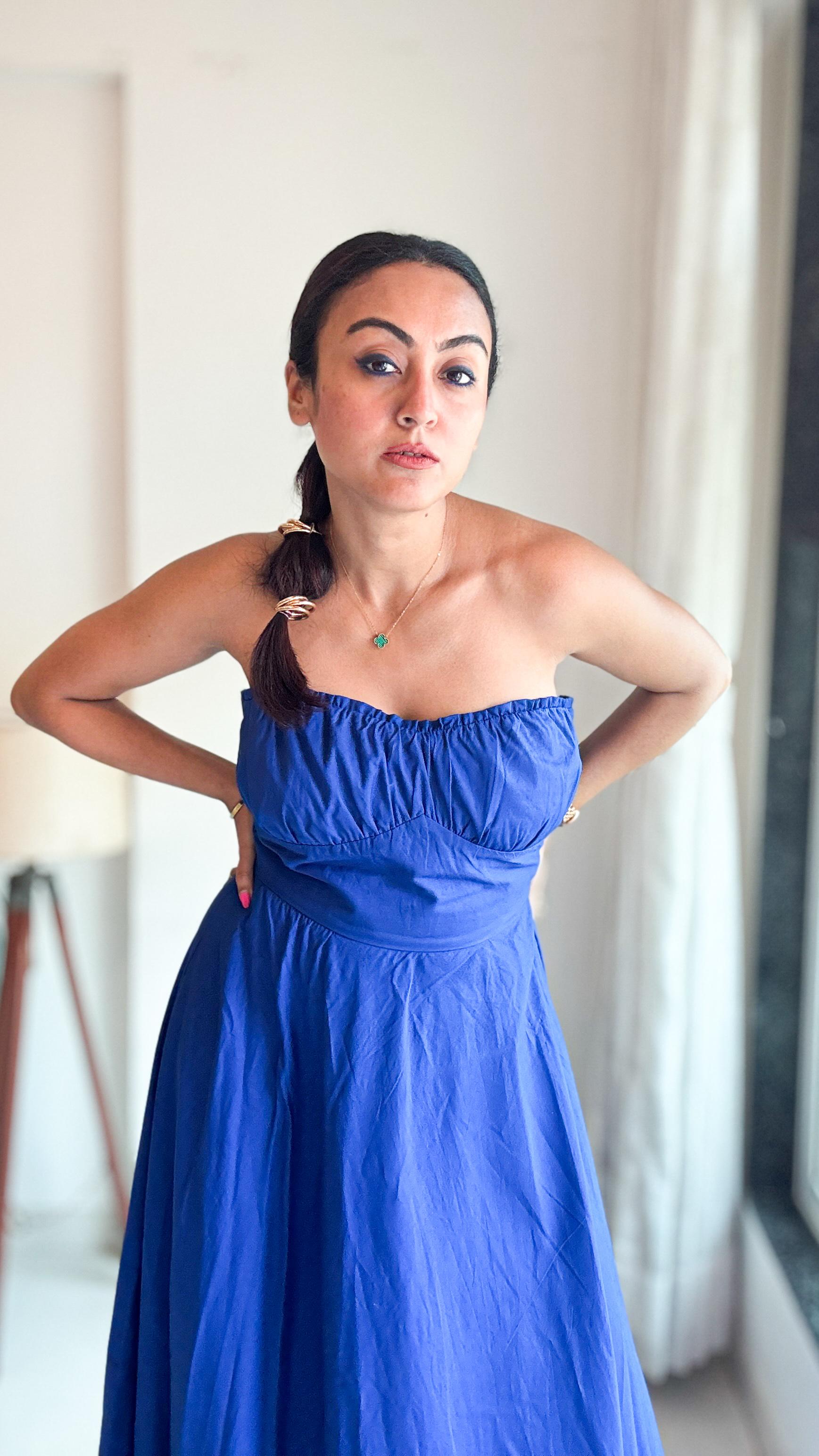 Royal Blue Corset 2 Piece Dress HOUSE OF SHAILJA Royal Blue Corset 2 Piece Dress HOUSE OF SHAILJA