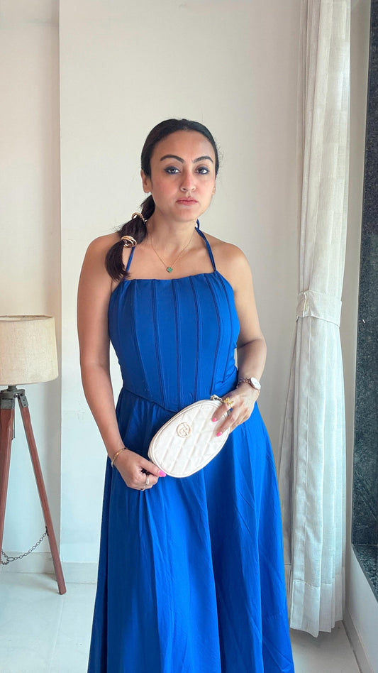 Royal Blue Corset 2 Piece Dress