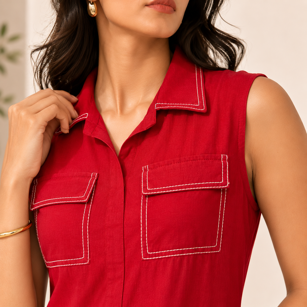 Ruby Cotton Tailored Midi Dress