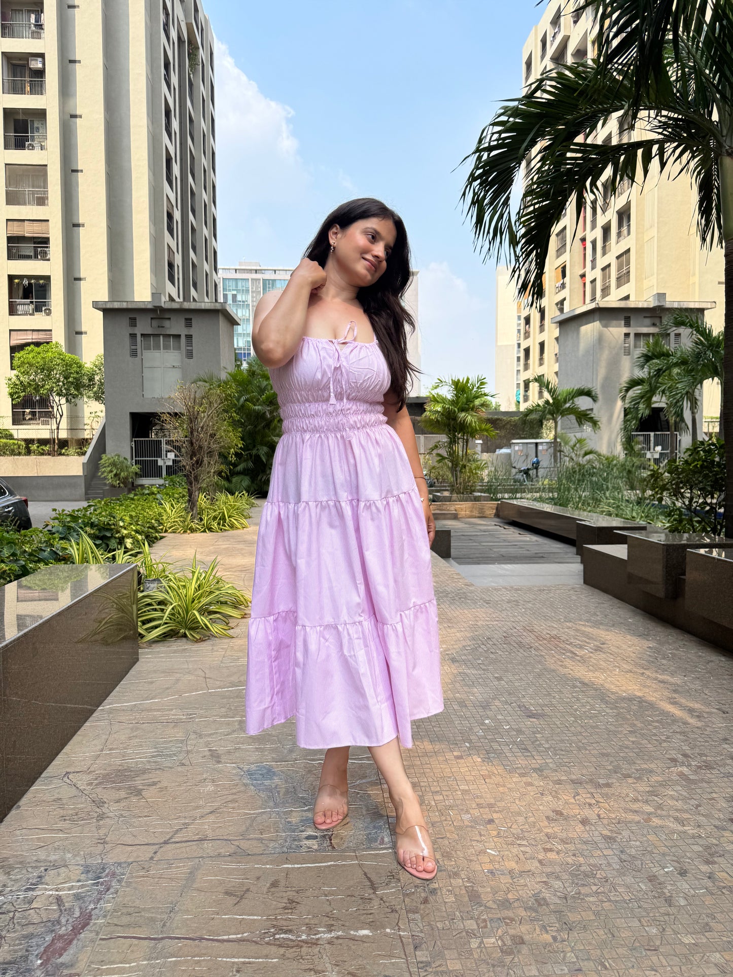 Stripe Bubble Maxi Dress