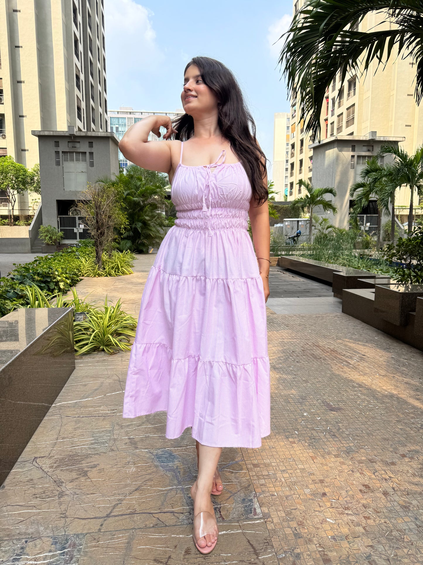 Stripe Bubble Maxi Dress