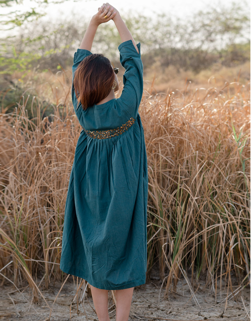 Teal Blue Sequence Dress