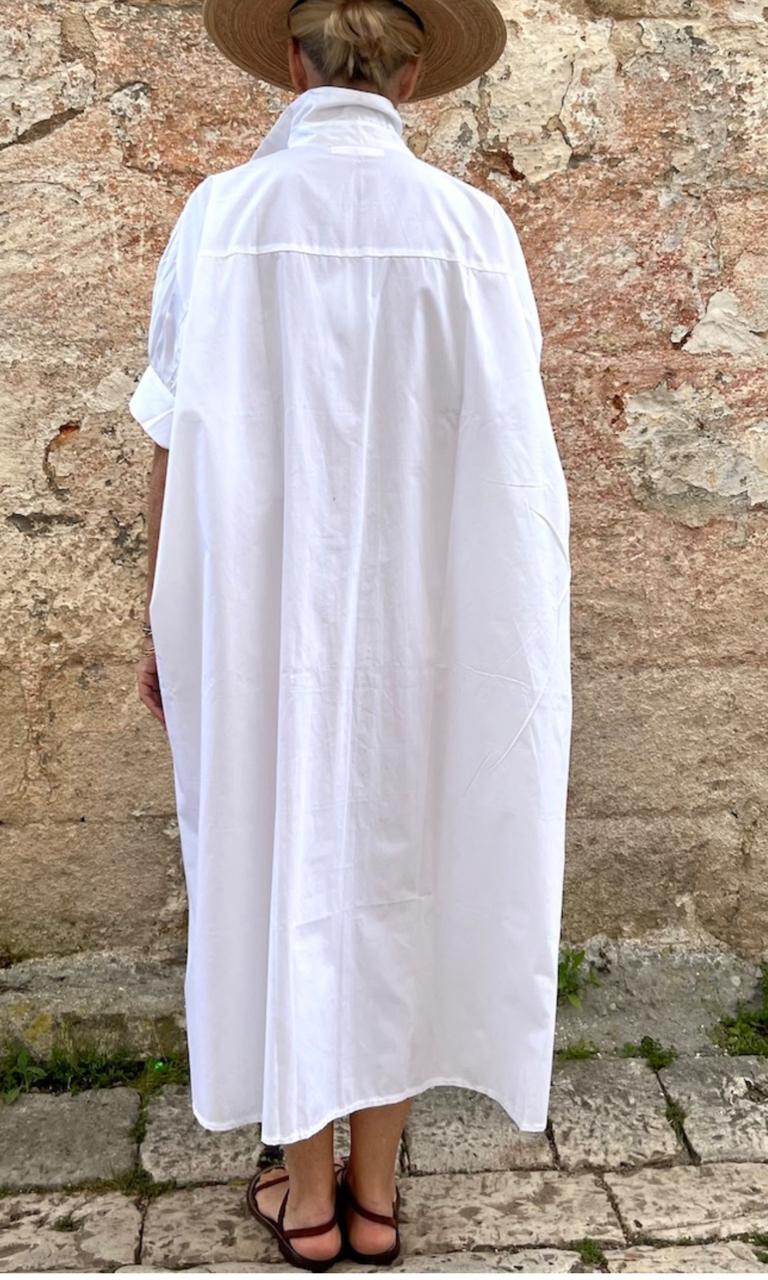 WHITE OVERSIZED SHIRT DRESS