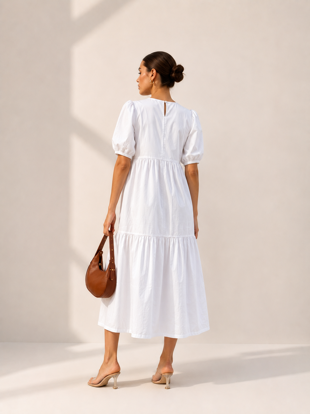 White Puff Maxi Dress