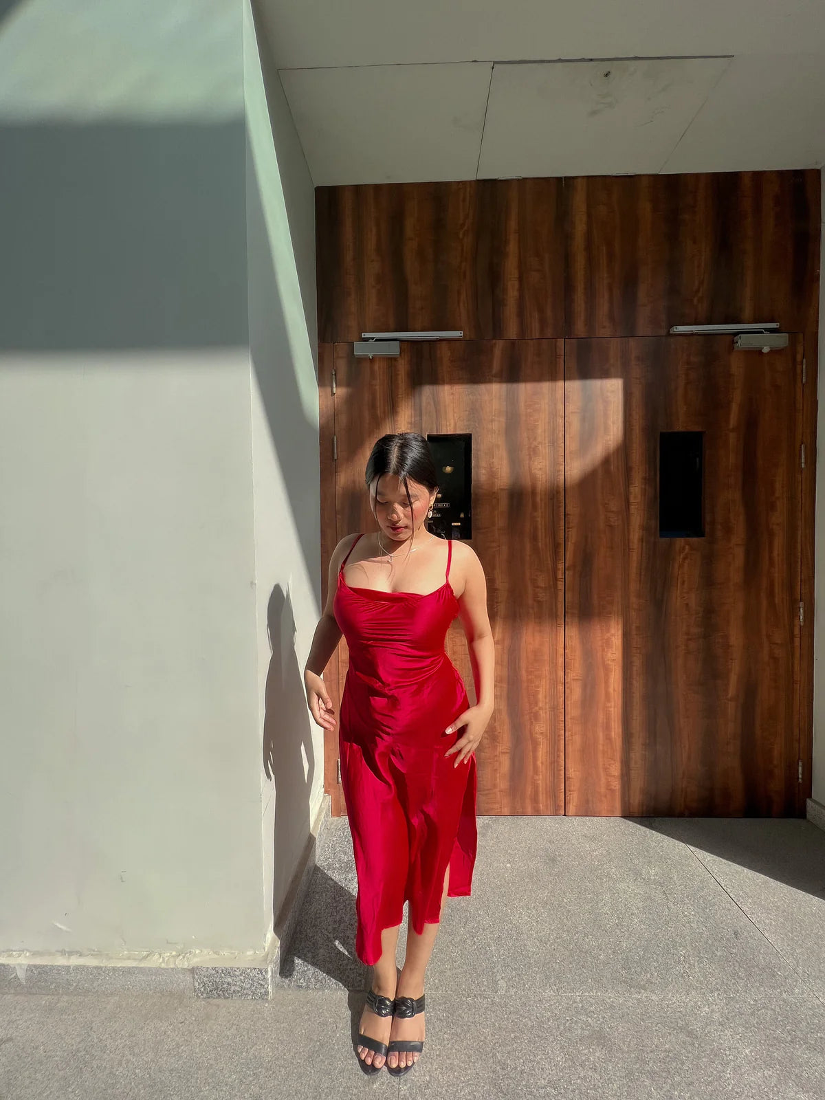 Red Satin dress