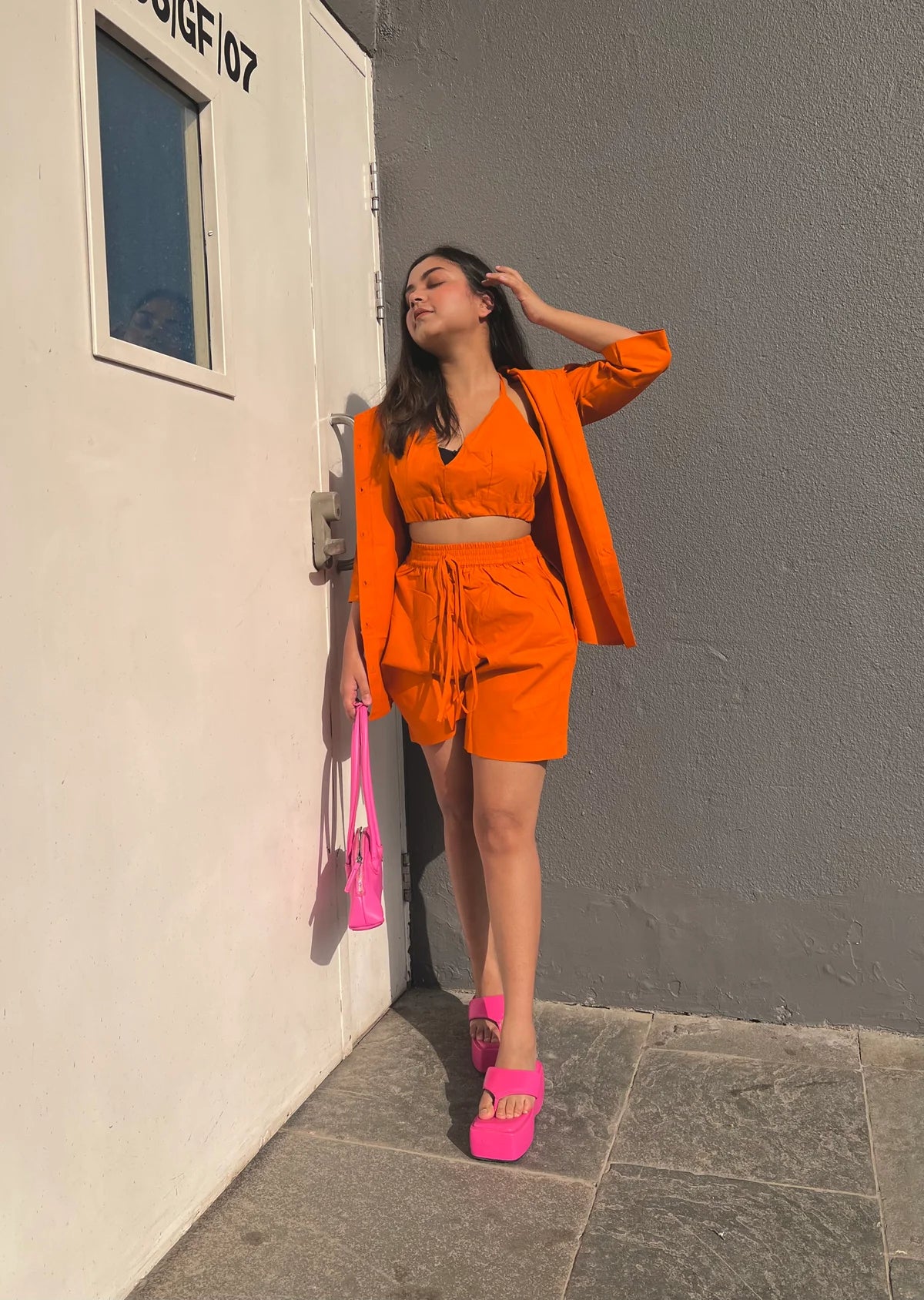 3 Piece Hot Orange Co-ord Set